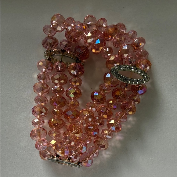 Set of 2 Vintage Crystal Bead stretch bracelets - Picture 7 of 8